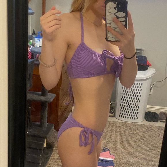 two piece tie up swim suit - Picture 3 of 6